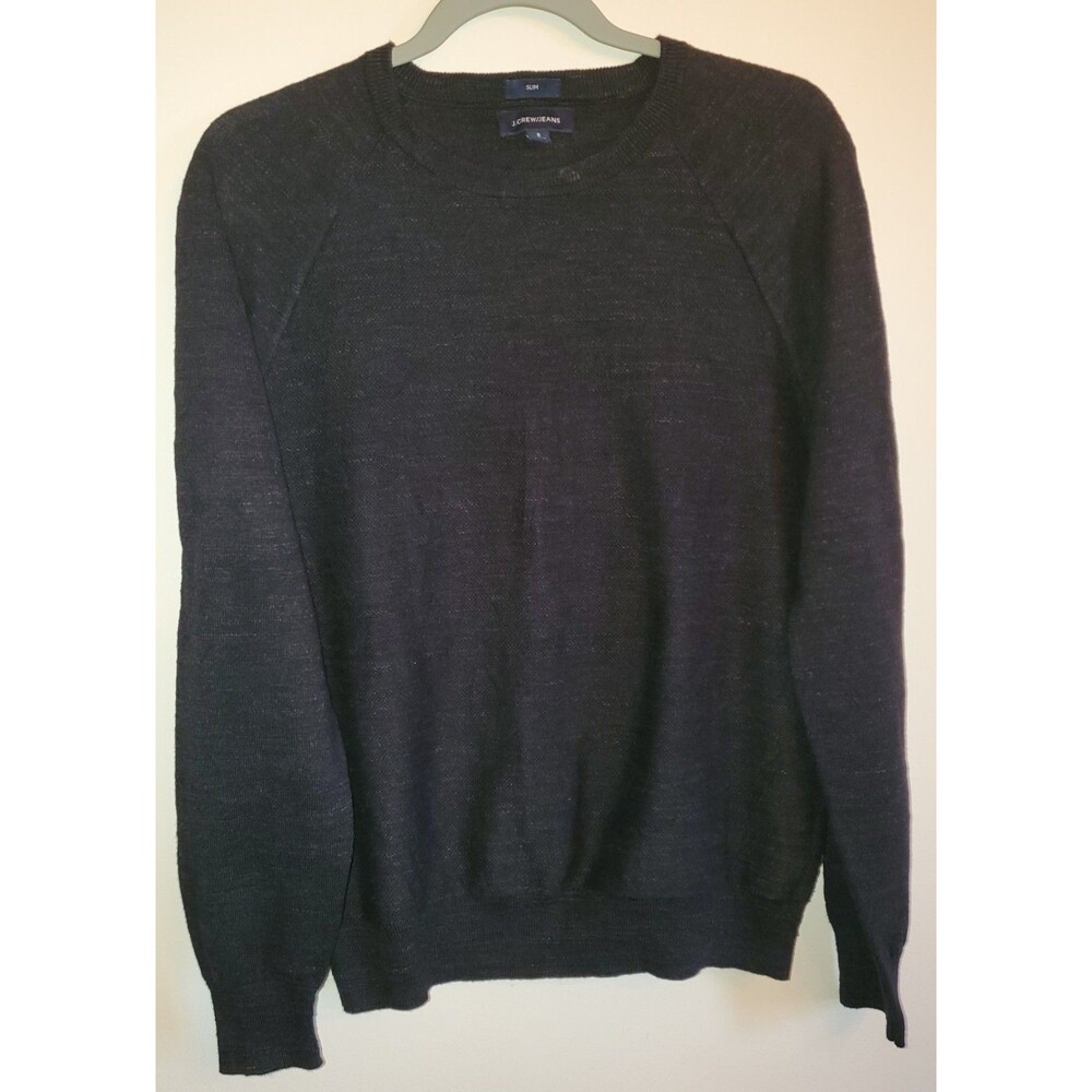 J.Crew Men's Slim Rugged Cotton Crewneck Sweater Small C8445 Charcoal Blue